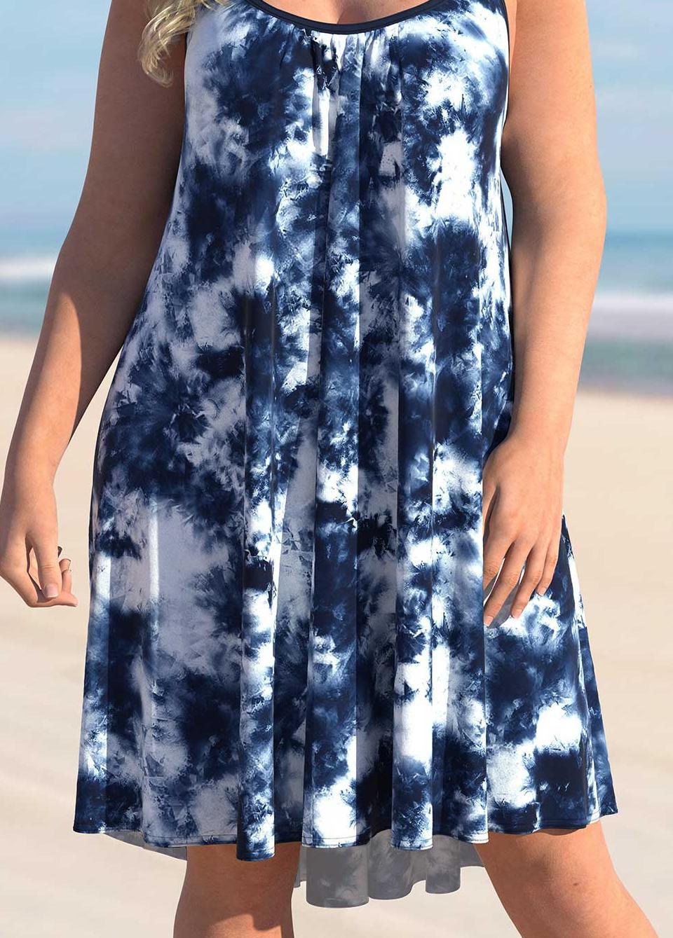 L-6XL-2024 Rochie larga tip tuba cu imprimeu cu curea