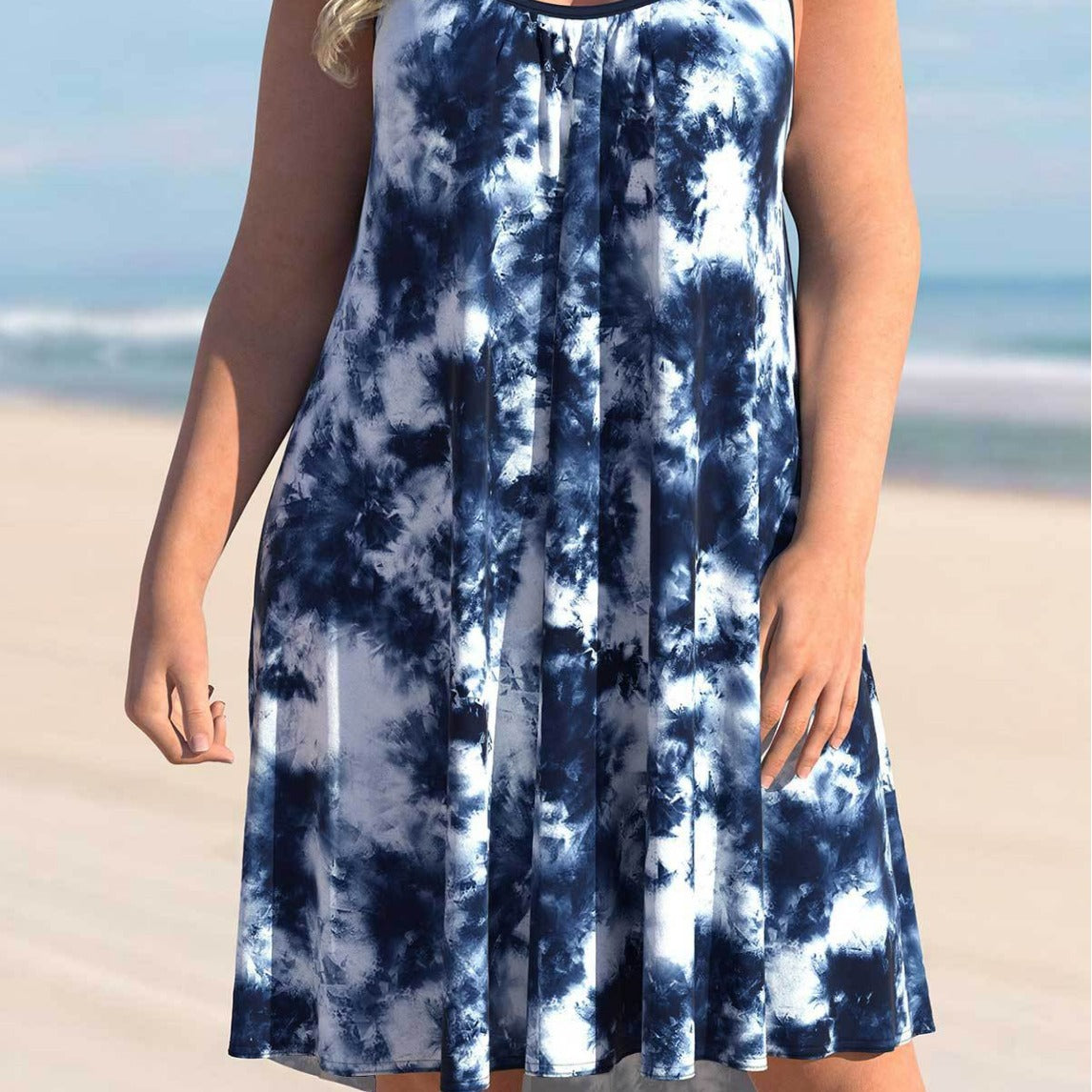 L-6XL-2024 Rochie larga tip tuba cu imprimeu cu curea