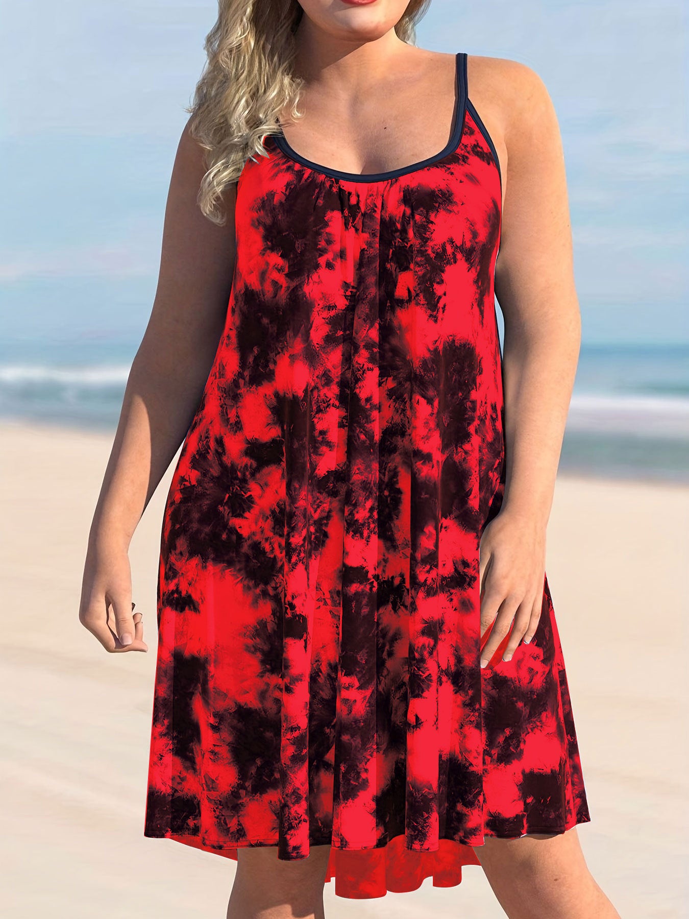 L-6XL-2024 Rochie larga tip tuba cu imprimeu cu curea