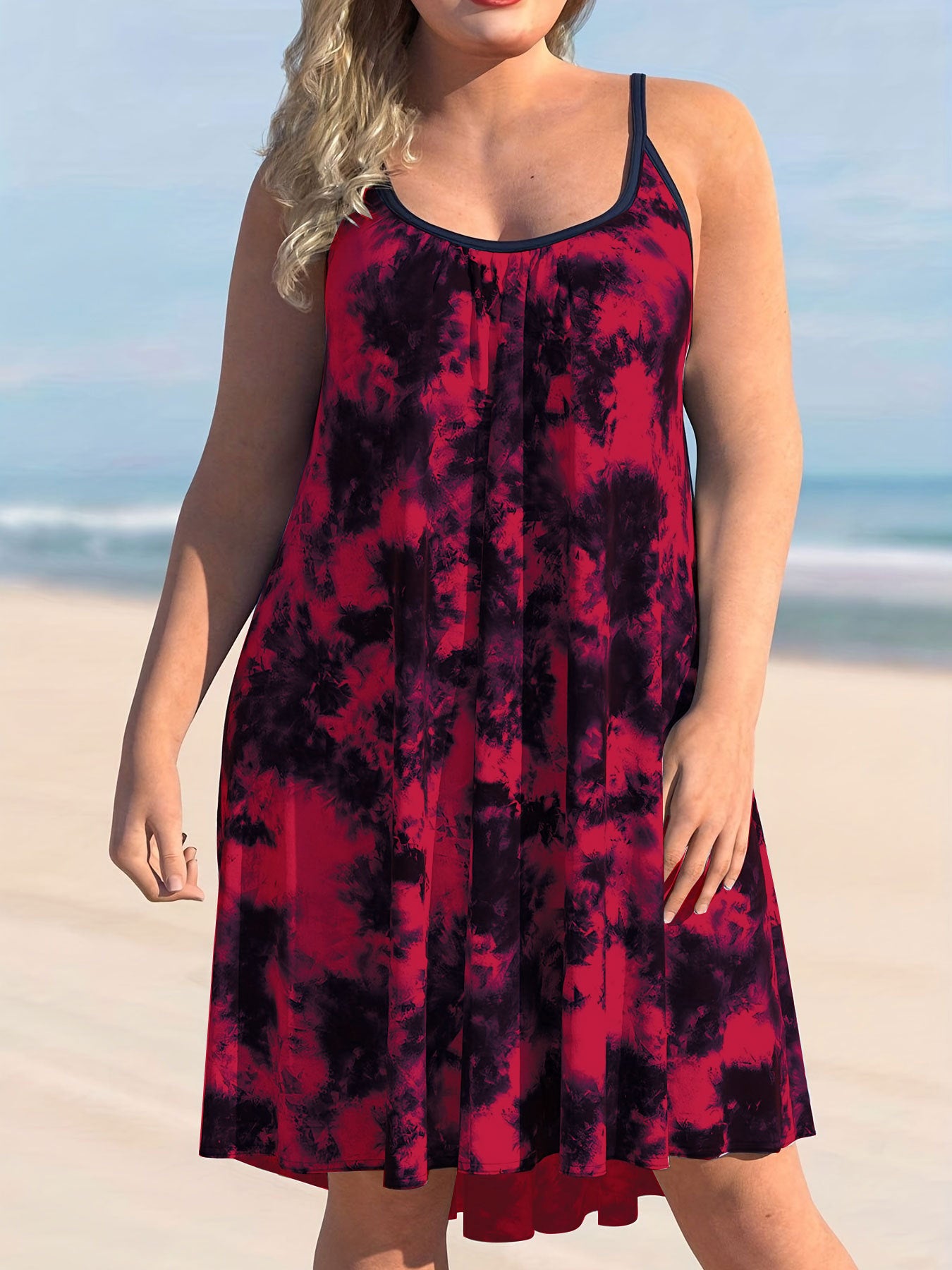 L-6XL-2024 Rochie larga tip tuba cu imprimeu cu curea