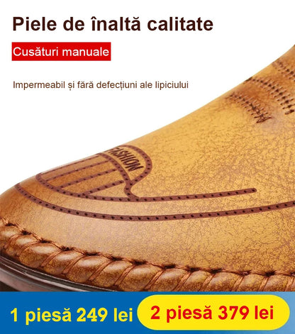 Cusut din piele lucrata manual Pantofi din piele casual respirabili