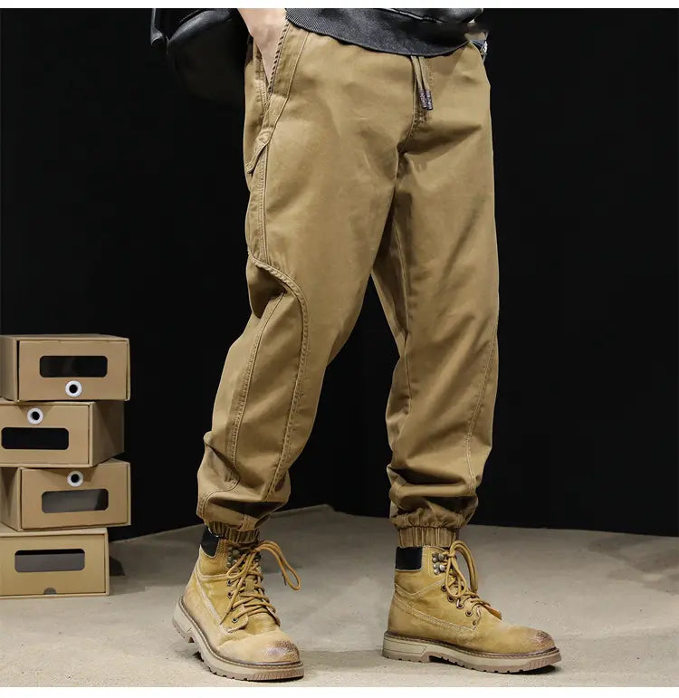 【M-5XL】 Pantaloni casual din bumbac spalat vintage american