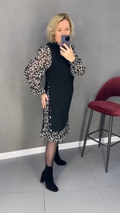 🔥🥰【S-3XL】Noua rochie florala la moda de iarna, confortabila si calda