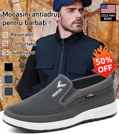 【50%OFF】【39-44】Mocasini pentru bărbați din pânză antiderapantă