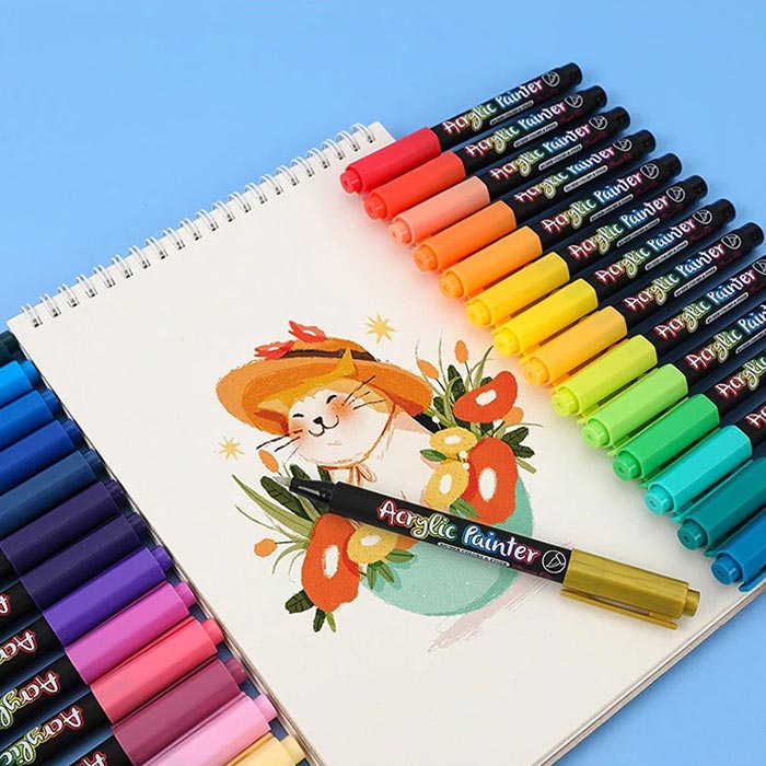 【80%OFF】【set de 24 bucăți】AcrylicMarkers, markere acrilice de foarte bună calitate