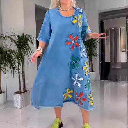 🔥【70%OFF】【S-5XL】Denim ✅ Rochie de modă Îmbrăcăminte ușoară, respirabilă, elegantă și confortabilă 🌼 ✅ Creează stare de spirit și confort ✅ Două culori din care puteți alege