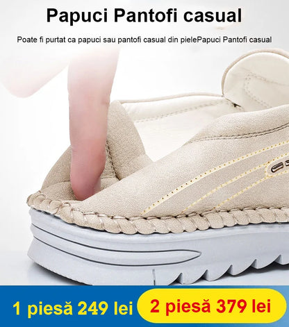 Cusut din piele lucrata manual Pantofi din piele casual respirabili