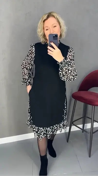 🔥🥰【S-3XL】Noua rochie florala la moda de iarna, confortabila si calda