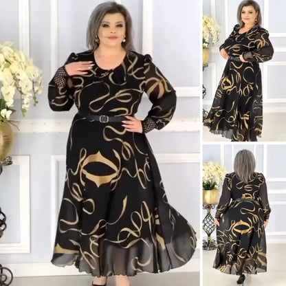 【S-5XL】Noua rochie la moda din sifon din plasa