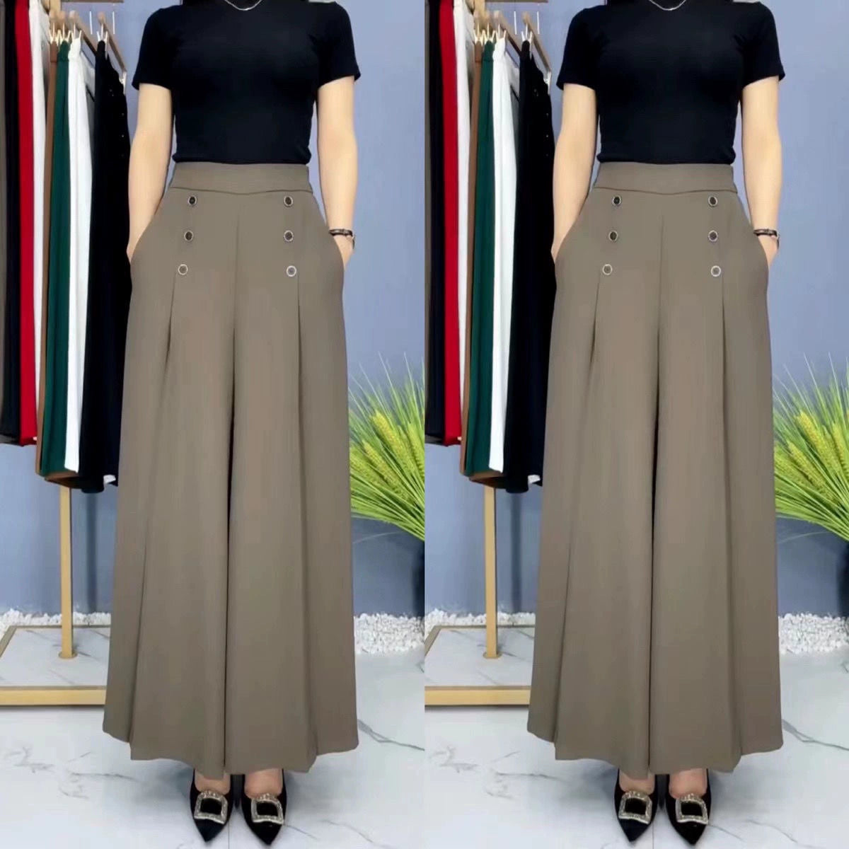 LAST DAY 49% OFF - [Comfort and Slim] Stylish Pleated Wide-leg Pants