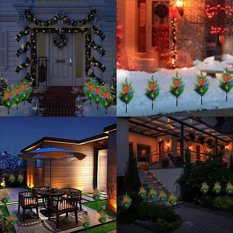 【Ofertă limitată】Solar Christmas Tree Lamp Outdoor Christmas Holiday Lamp Courtyard Landscape Lamp Waterproof Solar Lawn Decorative Lights