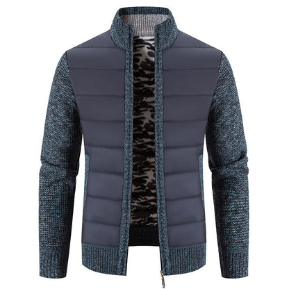 【M-3XL】 Jachetă pulover cu guler stand pentru bărbați cardigan tricotat largi