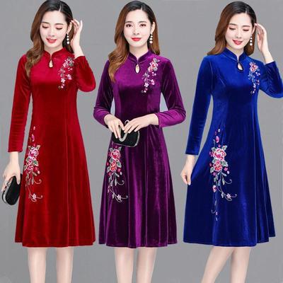 2023【L-5XL】 Rochie pentru femei de dimensiuni mari, A-line cheongsam, purtarea mamei