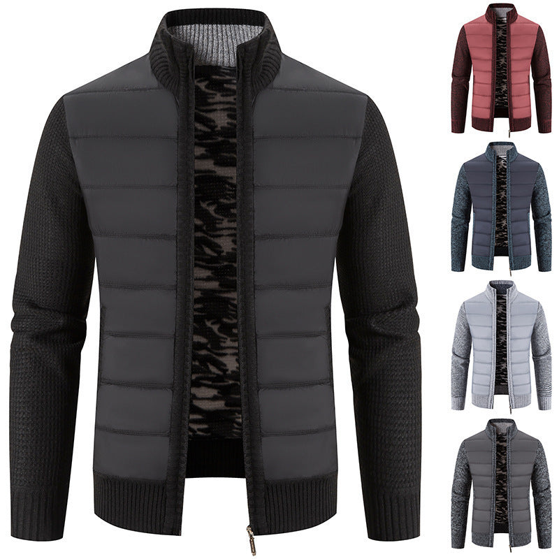 【M-3XL】 Jachetă pulover cu guler stand pentru bărbați cardigan tricotat largi