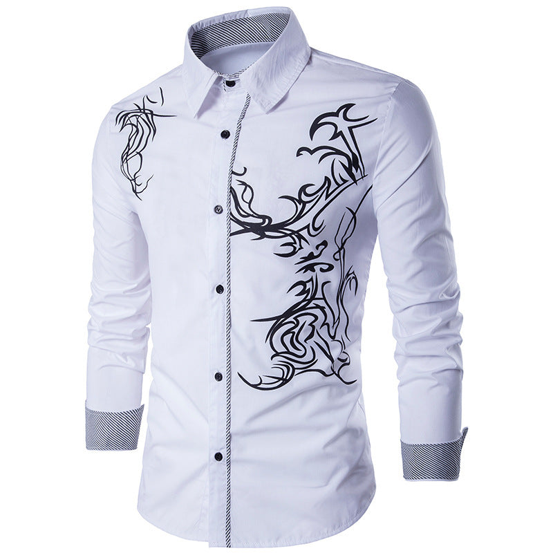 🔥【70%OFF】【Cumpara 1 si primesti 1 gratis】【M-3XL】2024 Cămașă Slim Fit pentru bărbați cu dragon