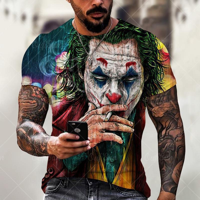 Tricou grafic Joker cu mâneci scurte cu gât rotund