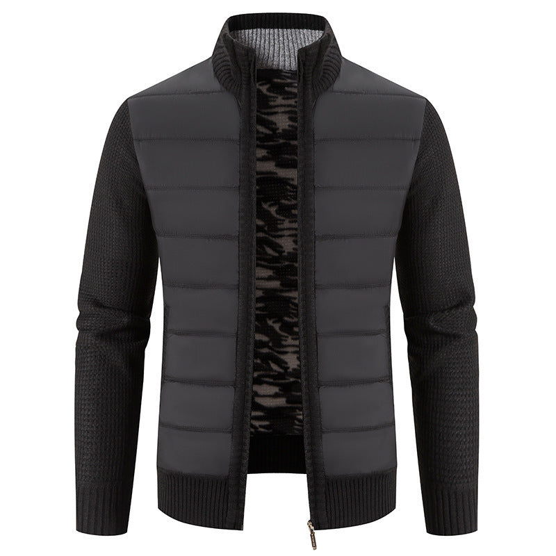 【M-3XL】 Jachetă pulover cu guler stand pentru bărbați cardigan tricotat largi