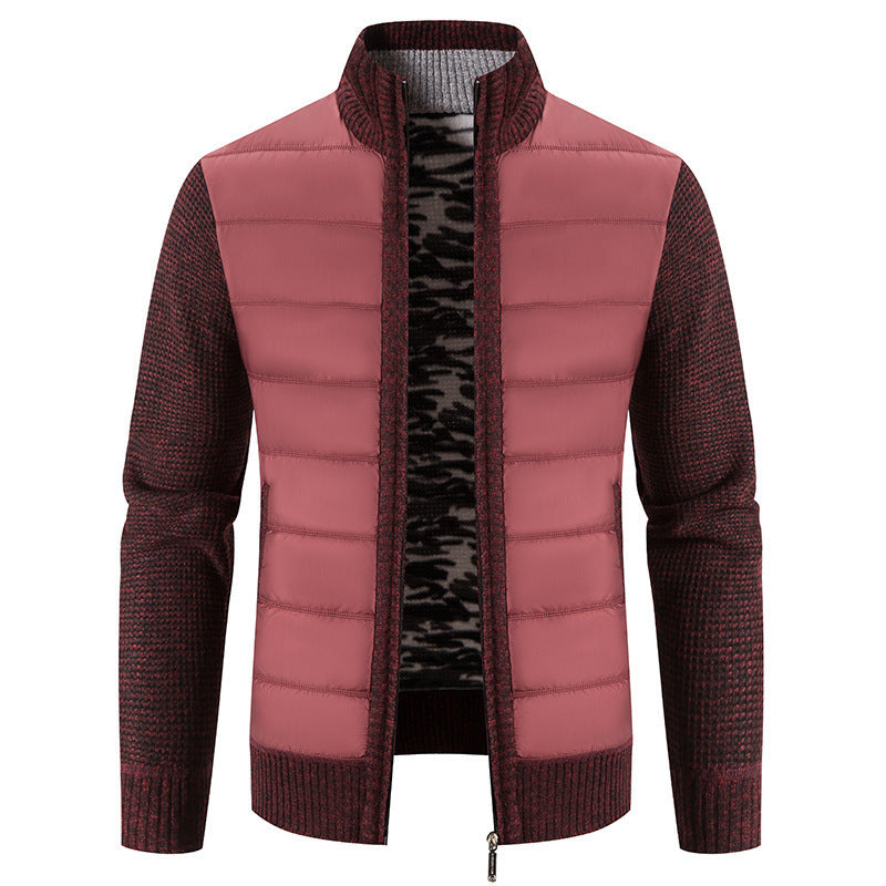 【M-3XL】 Jachetă pulover cu guler stand pentru bărbați cardigan tricotat largi