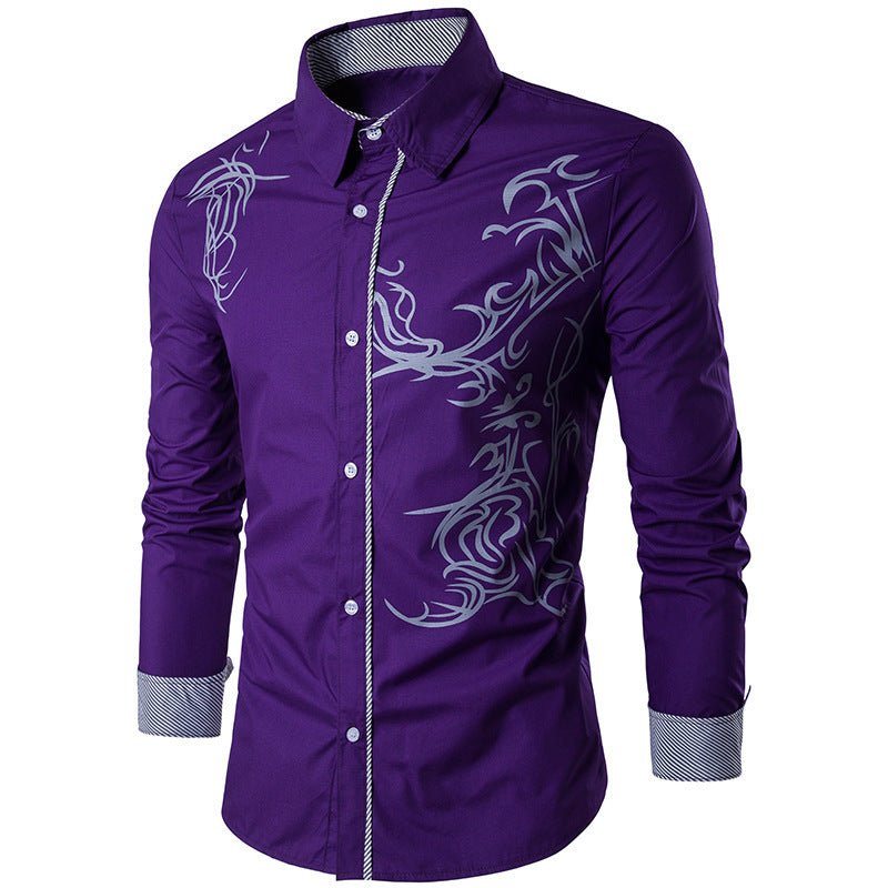 🔥【70%OFF】【Cumpara 1 si primesti 1 gratis】【M-3XL】2024 Cămașă Slim Fit pentru bărbați cu dragon