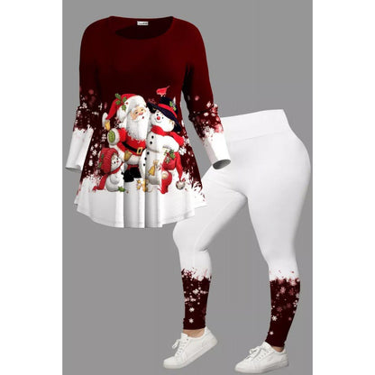 [L-5XL]Crăciun imprimare creativă 3D digital casual costum largi gât rotund pentru femei