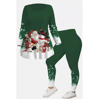 [L-5XL]Crăciun imprimare creativă 3D digital casual costum largi gât rotund pentru femei