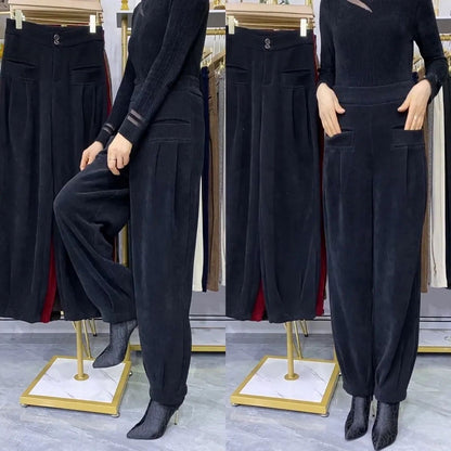 Pantaloni harem noi de iarnă, pantaloni casual de damă, largi și confortabili, M-4XL