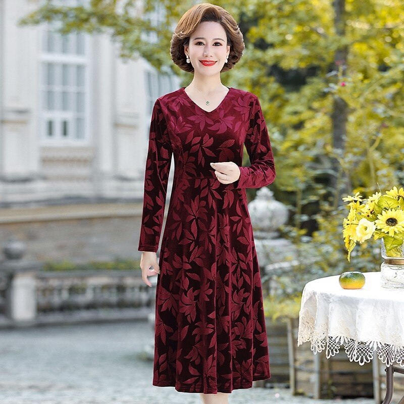 【XL-6XL】2023 Modele de rochie pentru mama de vârstă mijlocie rochie rochie rochie rochie de primăvară și toamnă