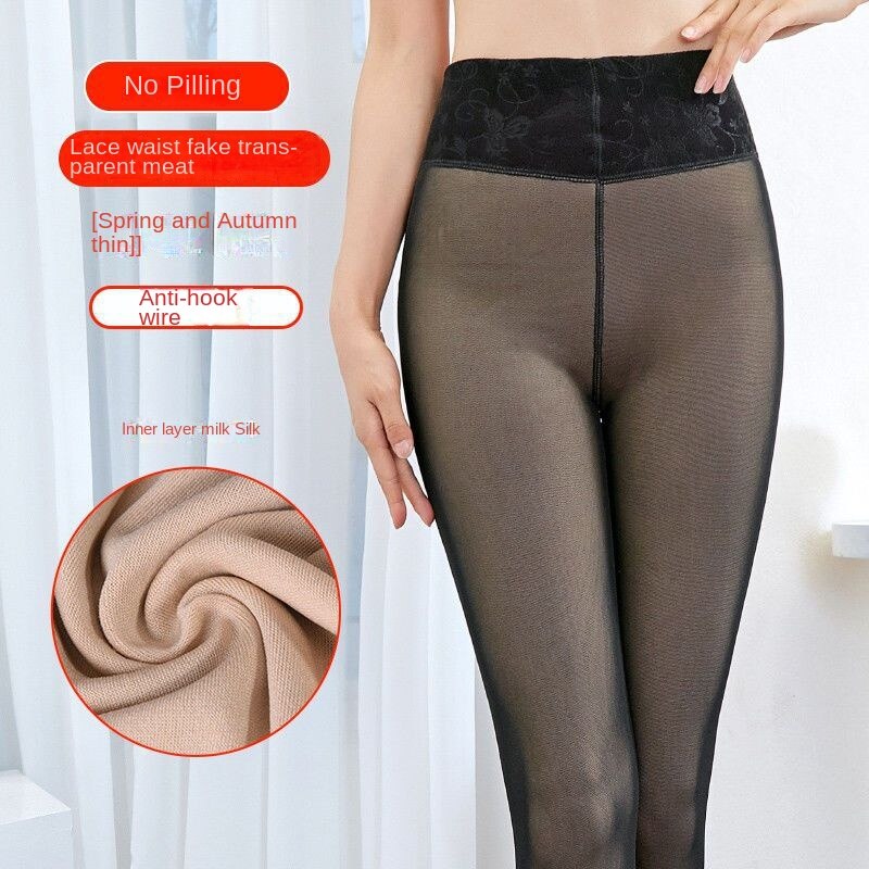 Leggings slăbănogi din lână cu două straturi, eleganti, cu mărime mare