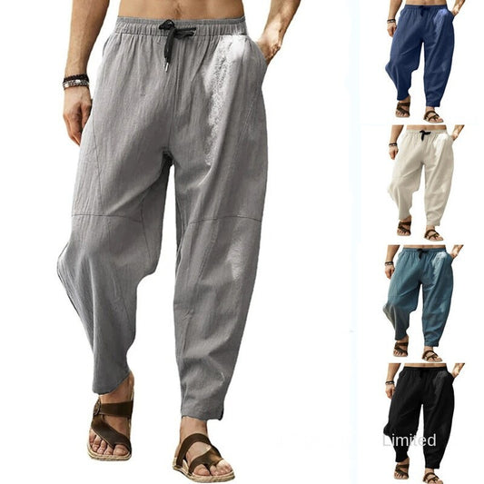 pantaloni casual din bumbac marime plus