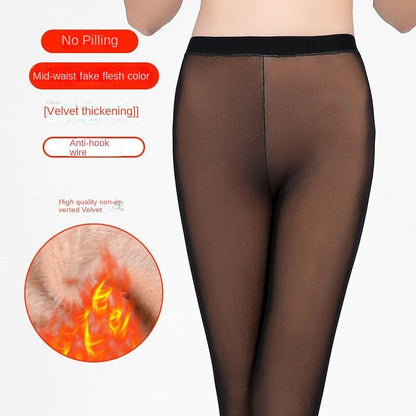 Leggings slăbănogi din lână cu două straturi, eleganti, cu mărime mare