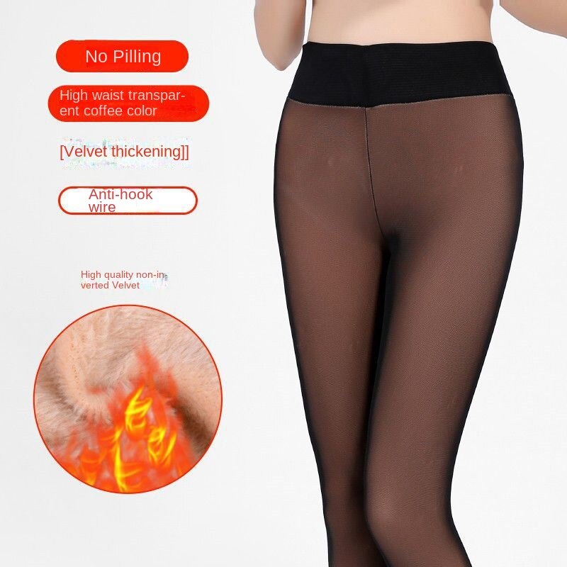 Leggings slăbănogi din lână cu două straturi, eleganti, cu mărime mare